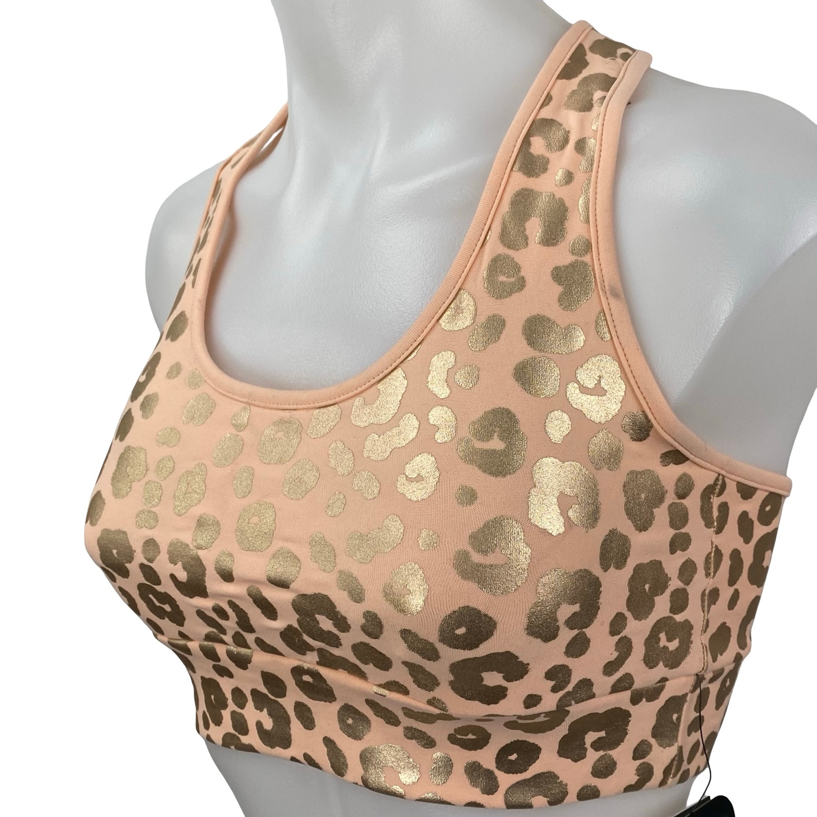 New Electric Yoga Independence Cheetah Metallic Athletic Sports Bra Tank Top Xs — image 3 of 6